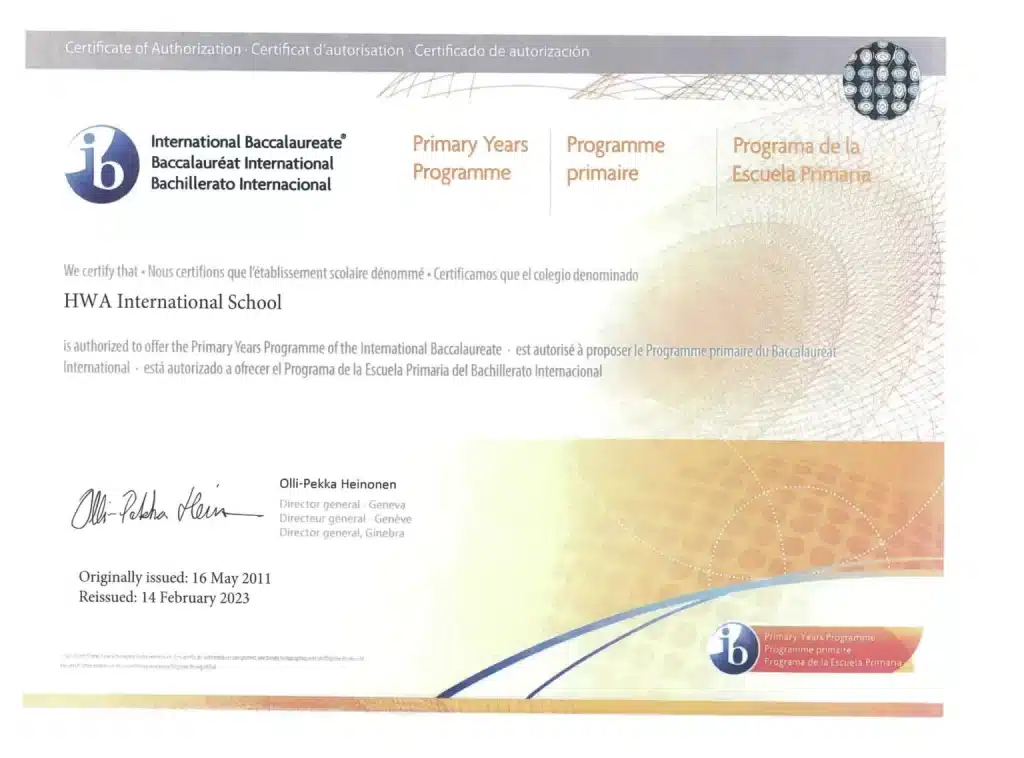 Primary Years Programme (PYP)